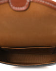 Canvas Calfskin Triomphe Mini Besace Tan
