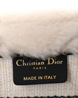 Shearling Cannage Small Book Tote Ecru Blue
