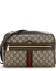 GG Supreme Monogram Web Small Ophidia Shoulder Bag Brown