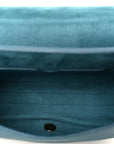 Grained Calfskin Medium Bobby Flap Steel Blue