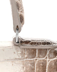 Matte Niloticus Crocodile 18K White Gold Diamond Himalaya Kelly Retourne 28 White