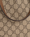 GG Supreme Monogram Medium Nice Top Handle Dome Bag Brown