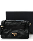 Soft Lux Calfskin Triangle Mini Shoulder Bag Black