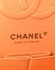 Caviar Quilted Rainbow CC Small Double Flap Orange