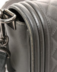 Metallic Lambskin Stingray Quilted Medium Boy Flap Silver