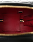 Lambskin Quilted CC Bubble Vanity Case With Chain Black