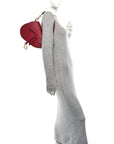 Grained Calfskin Saddle Bag Red