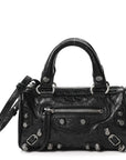 Agneau Arena Crystal Neo Nano Cagole Handbag Black