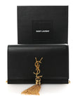 Smooth Calfskin Classic Monogram Kate Tassel Chain Wallet Black