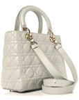 Lambskin Cannage Medium Lady D1OR Grey