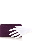 Nappa Intrecciato Zip Around Wallet Aubergine