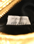 Laminated Calfskin Pressed Intreccio Mini Jodie Gold