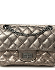 Aged Calfskin Quilted 2.55 Reissue Mini Flap Dark Silver
