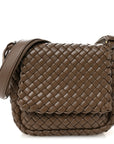 Nappa Intreccio Mini Cobble Shoulder Bag Taupe Grey