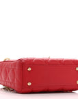 Lambskin Cannage Mini Lady D1OR Red
