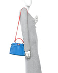Nappa Colorblock Mini Peekaboo Iconic Satchel Blue Royal Papavero Cuoio
