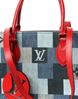 Denim Damier Monogram Onthego Blue Rouge