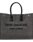 Wool Calfskin Rive Gauche Tote Grey