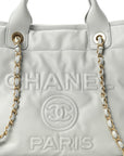 Calfskin Small Deauville Tote Light Grey