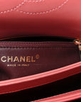 Lambskin Quilted Small Trendy CC Flap Dual Handle Bag Dark Pink