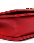 Lambskin Quilted Small Boy Flap Red