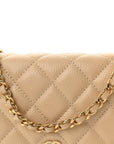 Caviar Quilted Wallet on Chain WOC Beige