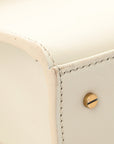 Smooth Calfskin Medium Classic Monogram Cassandra Top Handle Crema Soft Rouge Legion