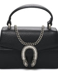Dollar Calfskin Crystal Mini Dionysus Top Handle Bag Black Crystal