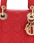 Lambskin Cannage Mini Lady D1OR Red