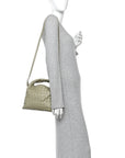Calfskin Intrecciato Mini Hop Travertine