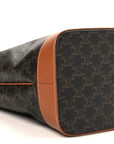 Triomphe Canvas Calfskin Medium Cabas Bag Tan