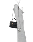 Lambskin Quilted Small Trendy CC Dual Handle Flap Bag Black