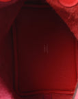 Taurillon Clemence Tri-Color Picotin Lock 18 PM Rose Extreme Rose Mexico Rouge De Coeur