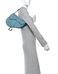 Grained Calfskin Saddle Bag Azure Blue