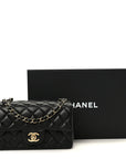 Lambskin Quilted Mini Rectangular Flap Black