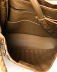 Nappa Intrecciato Medium Andiamo Shoulder Bag Dark Praline