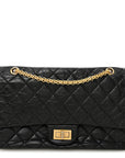 Aged Calfskin Quilted 2.55 Reissue 227 Flap Black