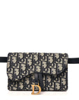 Oblique Saddle Belt Bag Blue