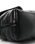 Lambskin Quilted Toy Loulou Puffer Monogram Monochrome Chain Satchel Black