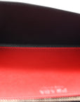 Saffiano Bi-Color Wallet On Chain Black Fuoco