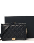 Caviar Quilted Boy Wallet On Chain WOC Black