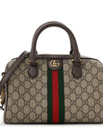 GG Supreme Monogram Web Small Ophidia Top Handle Bag Beige Ebony