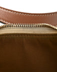 Canvas Calfskin Ava Triomphe Shoulder Bag White