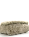 Shearling Calfskin Medium Reversible Monogram Kate Satchel Grey