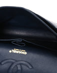 Caviar Quilted Medium Double Flap Navy