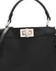 Nappa Lace Up Mini Peekaboo Iconic Satchel Black