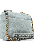 Tweed Quilted Medium CHNL 19 Flap Blue Multicolor