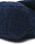 Tweed Quilted Large CHNL 19 Flap Navy Blue