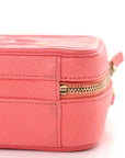 Caviar Quilted Small CC Filigree Vanity Case Coral