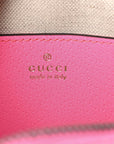GG Supreme Monogram Textured Dollar Calfskin Web Ophidia Small Crossbody Bag Beige Ebony Fuchsia